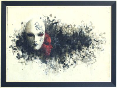 mask002（油彩 P30（40.9cm x 65.2cm)※キャンバスサイズ）